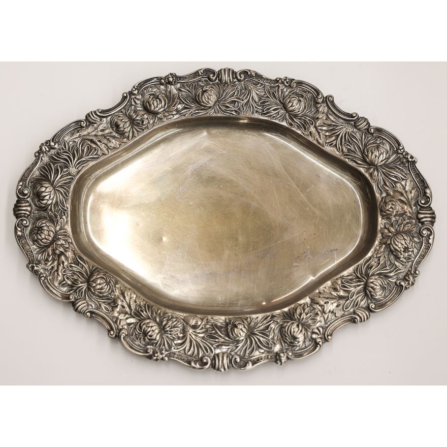 Antique Gorham Chrysanthemum Sterling Tray