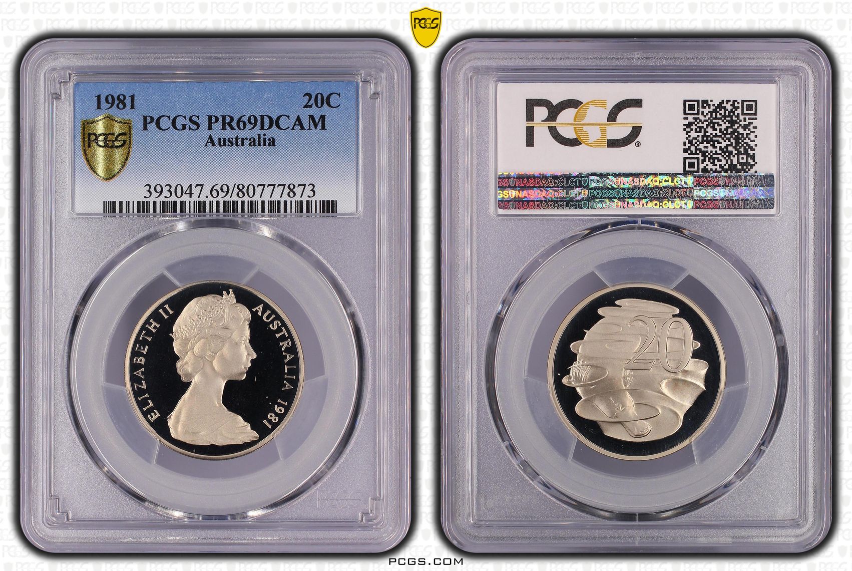 Elizabeth II, Twenty Cent, 1981, PCGS PR69DCAM