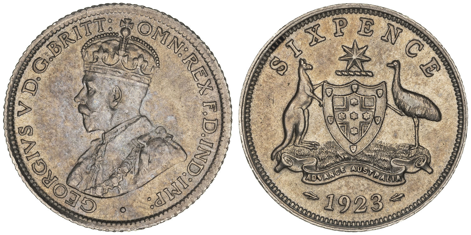 George V, Sixpence, 1923, gEF