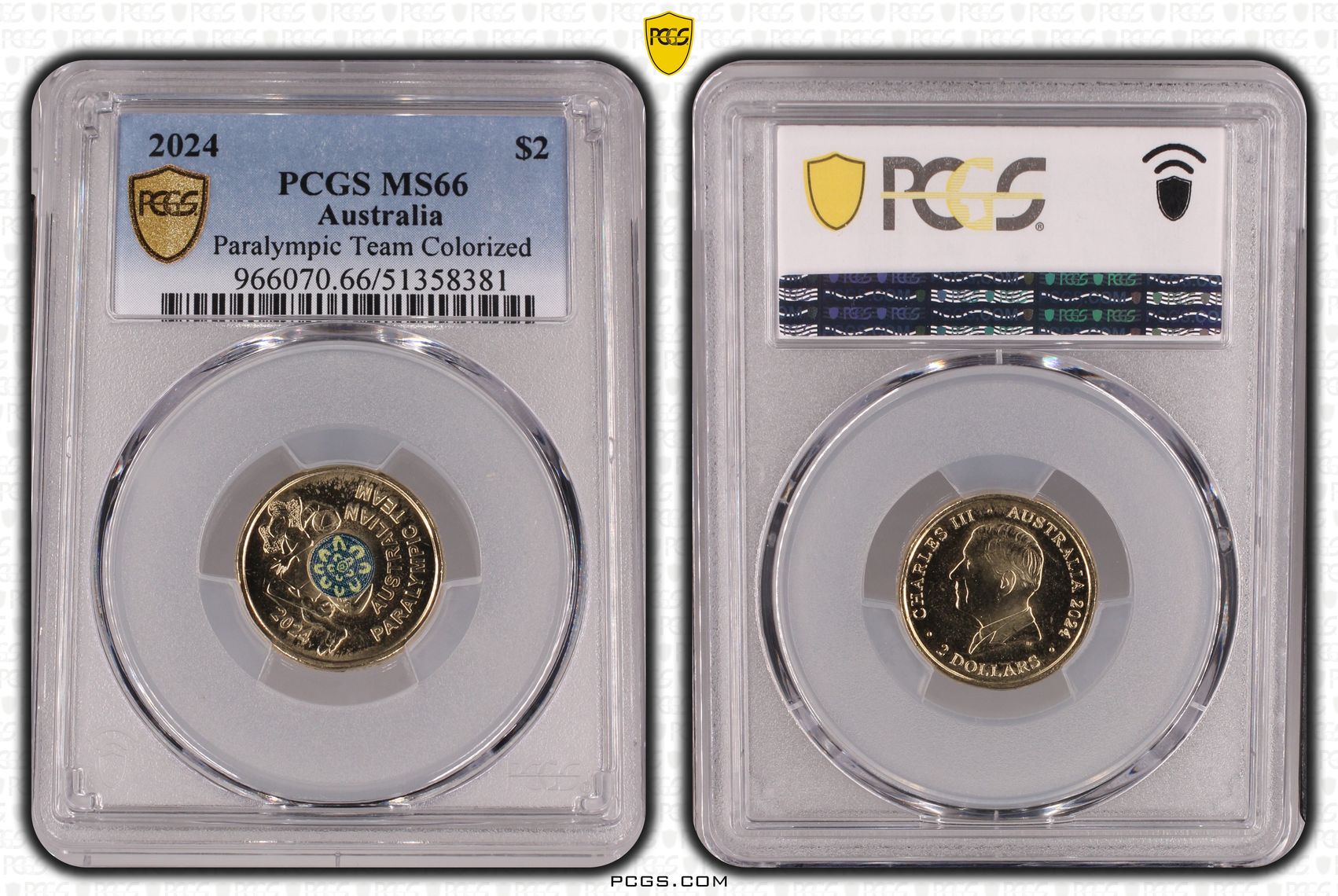 Paralympic Team Colorized, Two Dollar, 2024, PCGS MS66