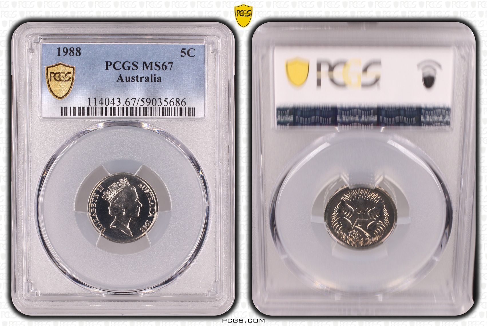 Five Cent, 1988, PCGS MS67