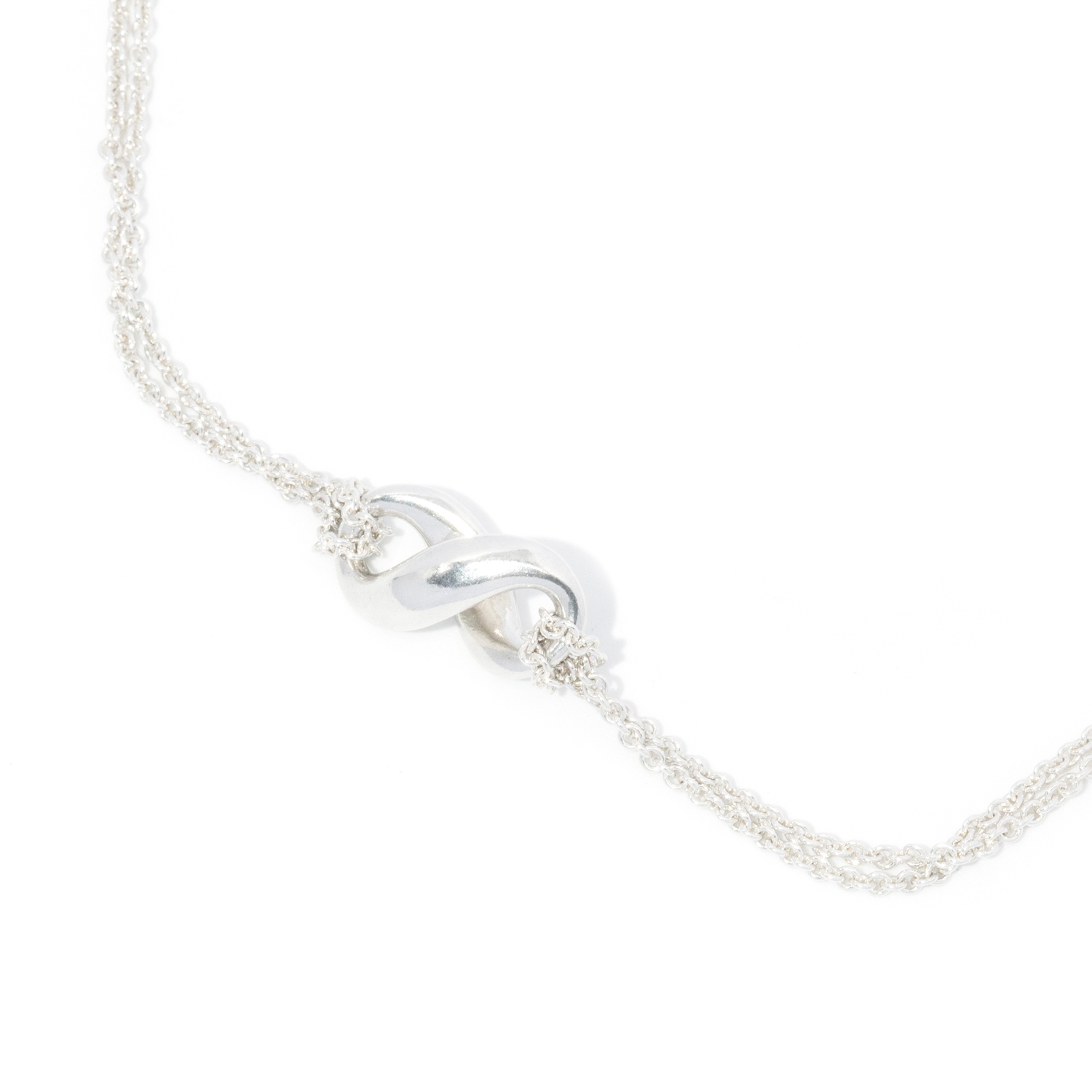 Sterling Silver Tiffany&Co. infinity double chain necklace