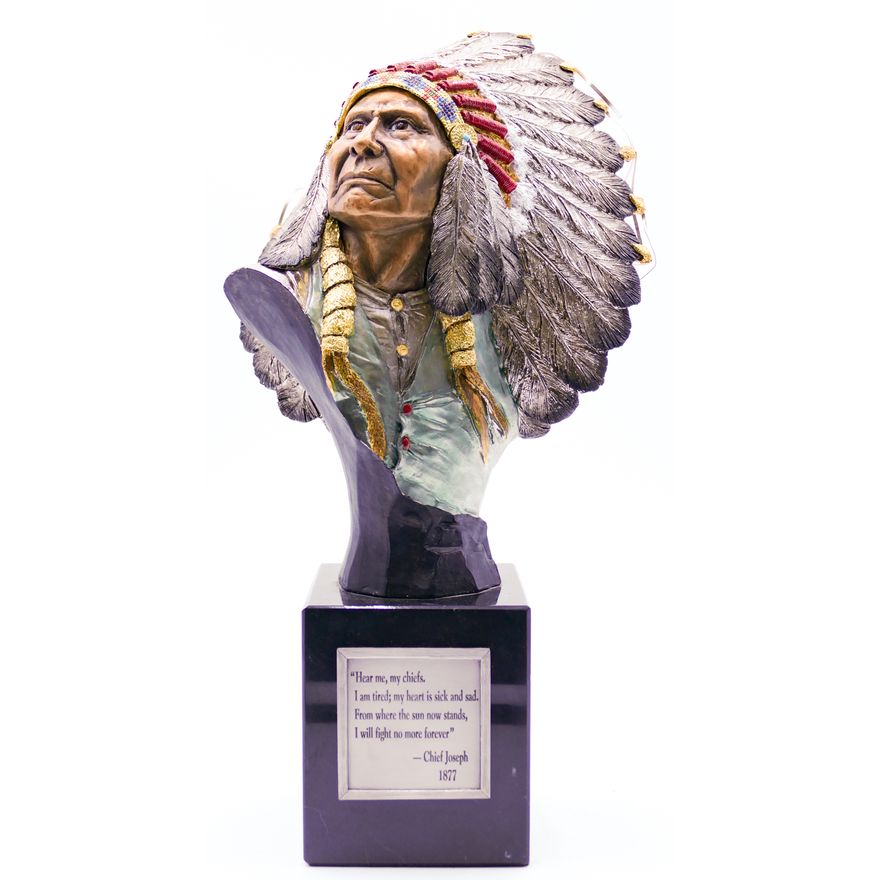 Joe Slockbower ''Chief Joseph'' 1991 Pewter Bust