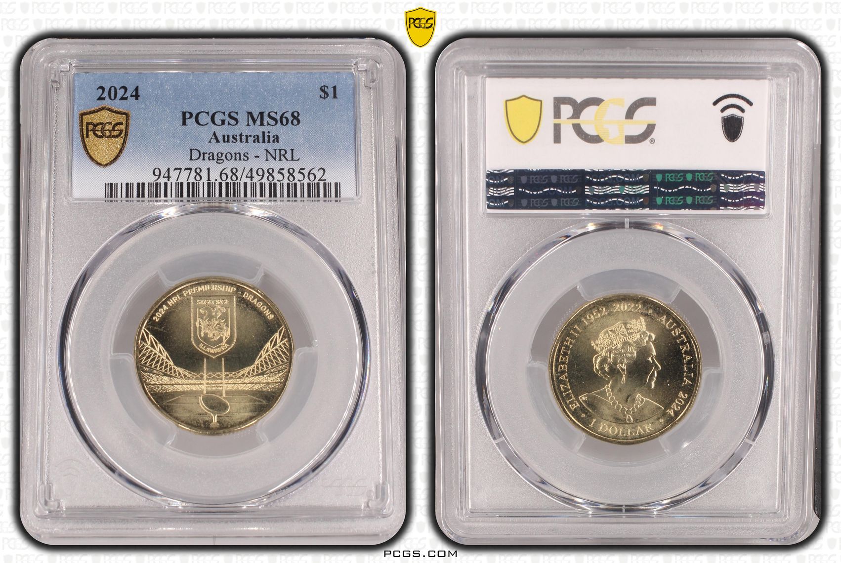 353 · Dragons - NRL , One Dollar, 2024, PCGS MS68