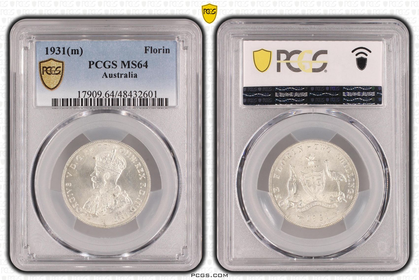 George V, Florin, 1931, PCGS MS64
