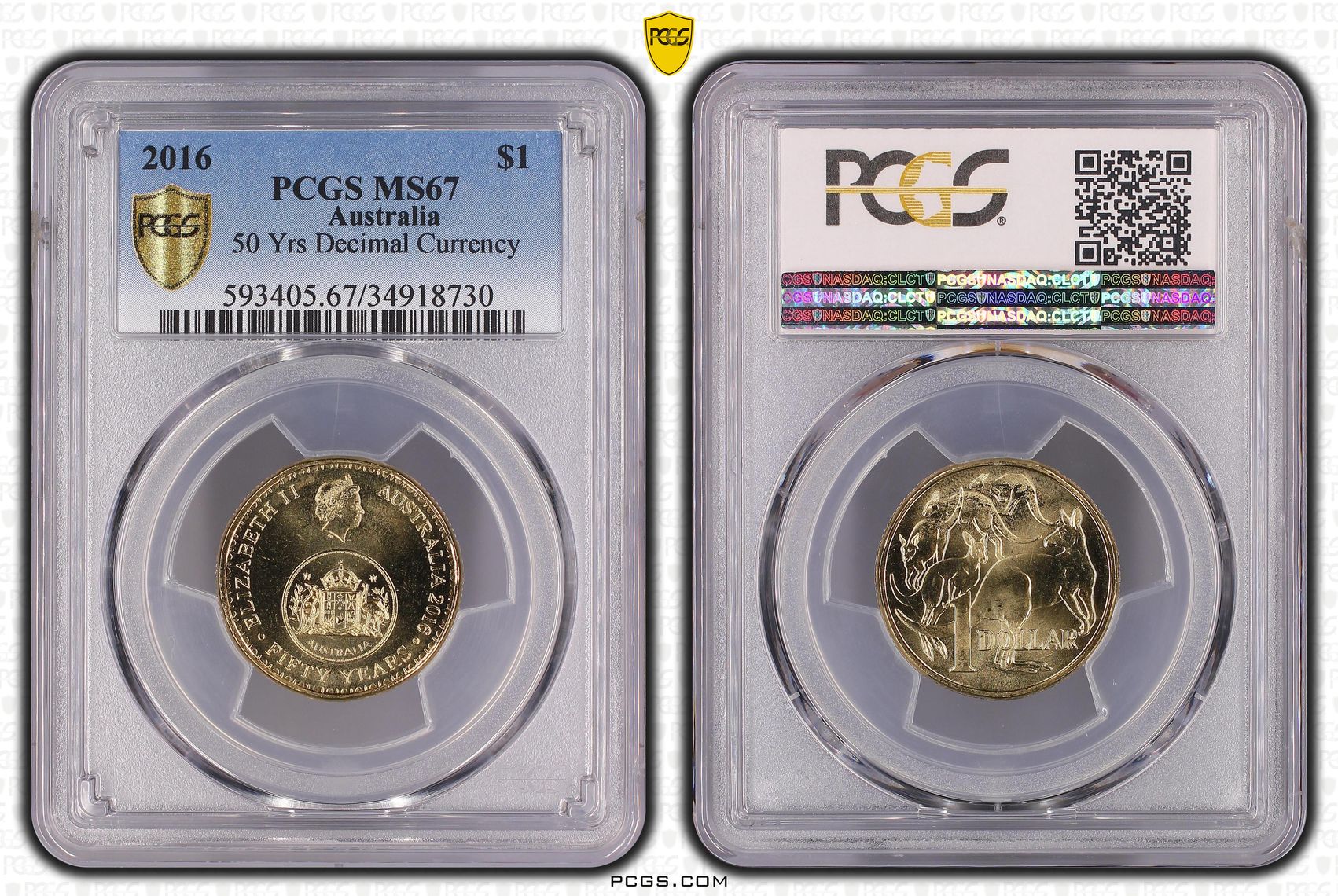 50 Yrs Decimal Currency, One Dollar, 2016, PCGS MS 67