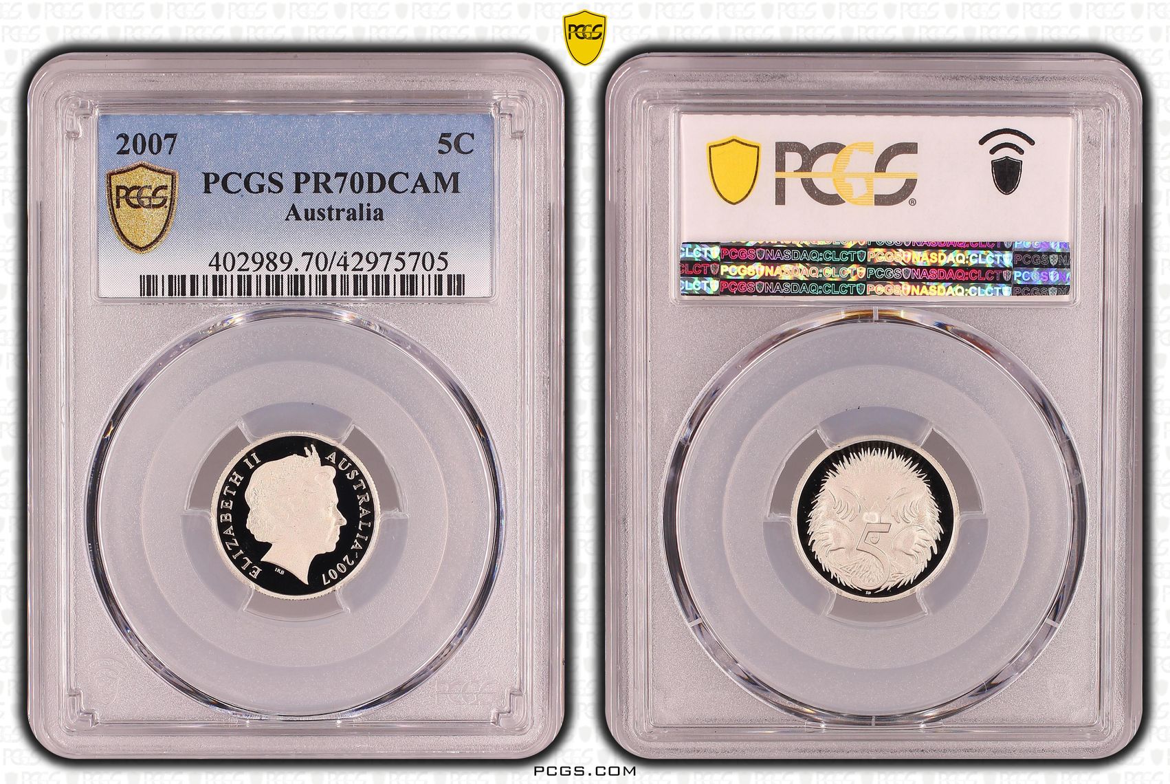 2007 Australia Five Cent, 5c PCGS - PR70DCAM POP 27/0 -705