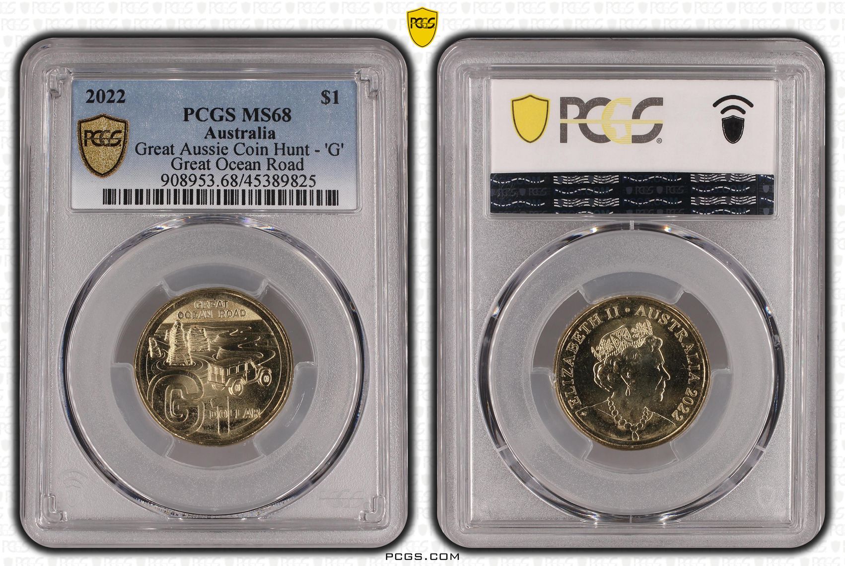 Elizabeth II, Letter:G, One Dollar, 2022, PCGS MS 68