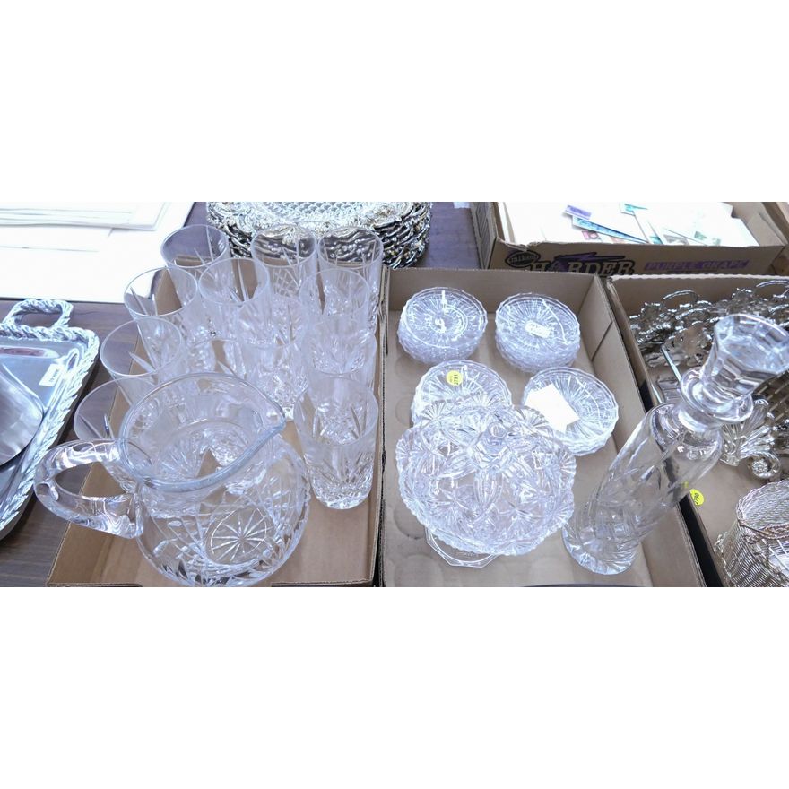2 Boxes Crystal Glasses & Dishes- 36pc