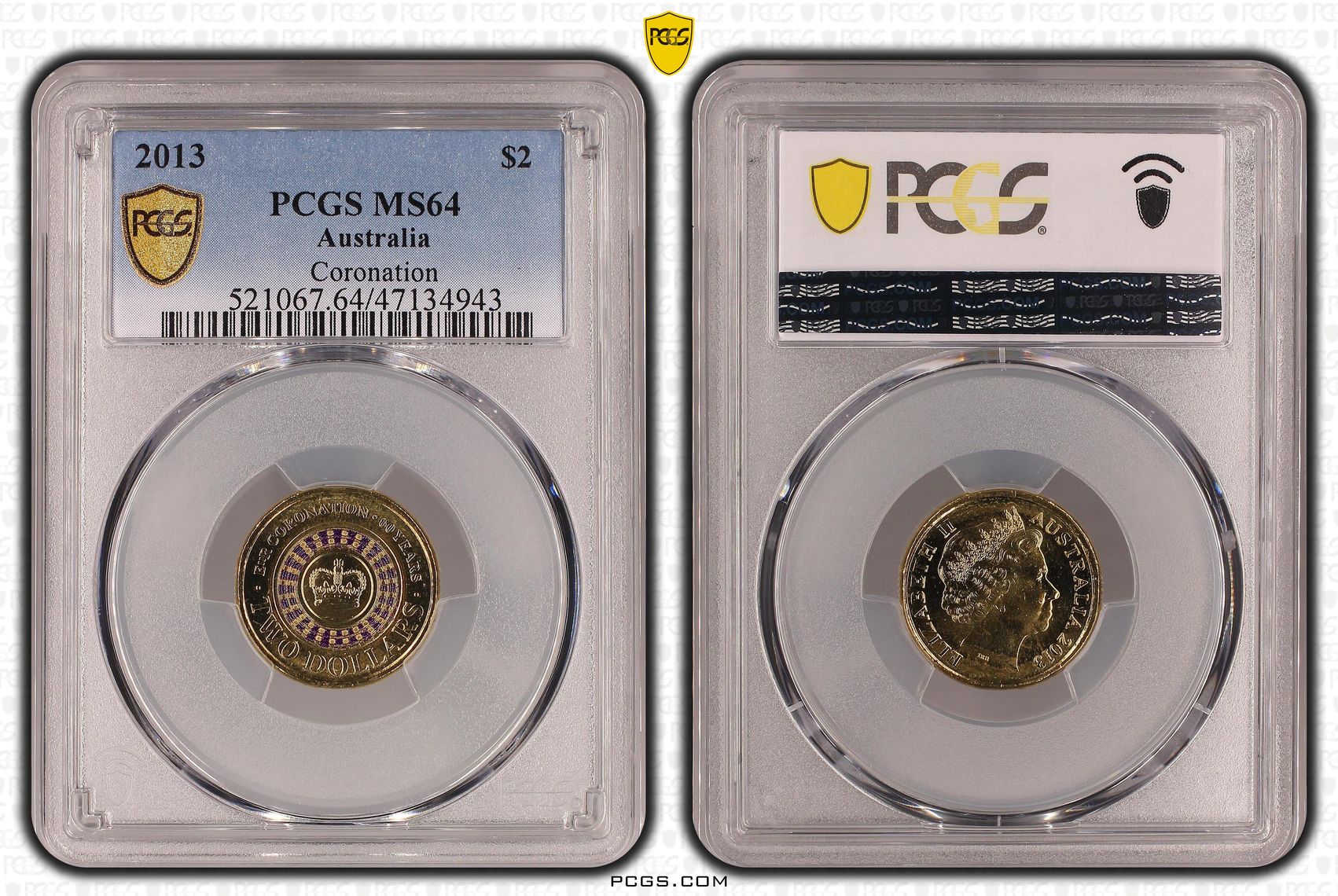 Coronation Colorized , Two Dollar, 2013, PCGS MS64
