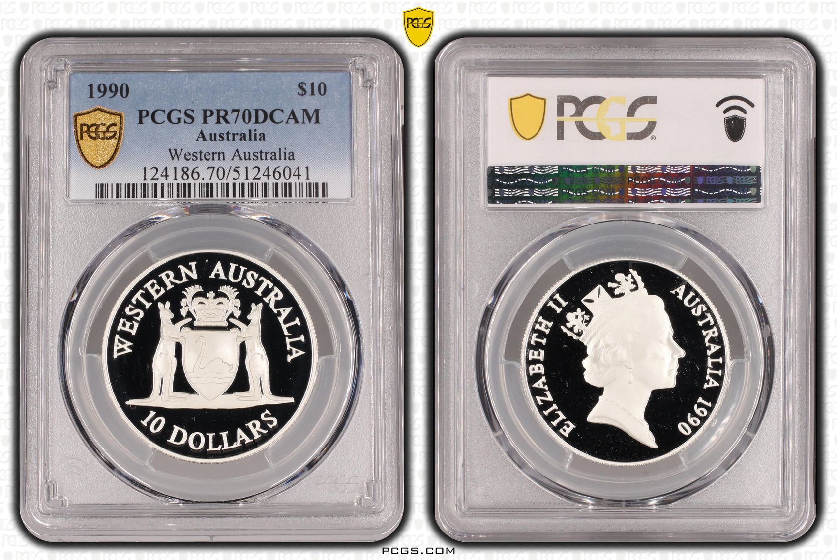Western Australia POP 12/0, Ten Dollar, 1990, PCGS PR70DCAM