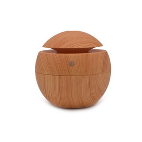 Round Shaped Mini USB Ultrasonic Aroma Humidifier Wooden Light Brown | DEFECTIVE
