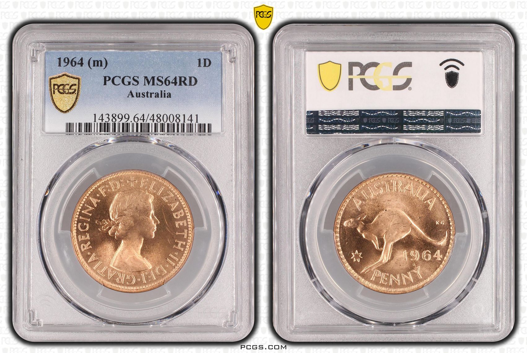 Elizabeth II, Penny, 1964 (m), PCGS MS64RD