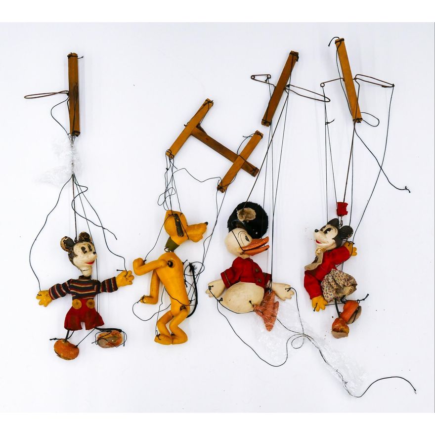 Box 4pc 1930's Disney Character Marionettes