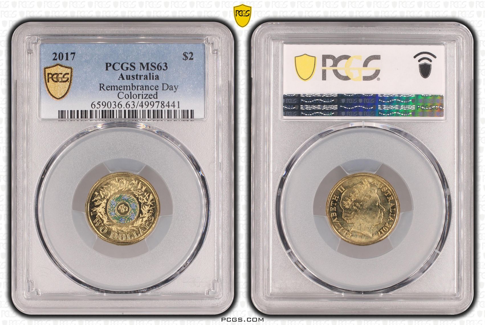 Remembrance Day Colorized, Two Dollar, 2017, PCGS MS63