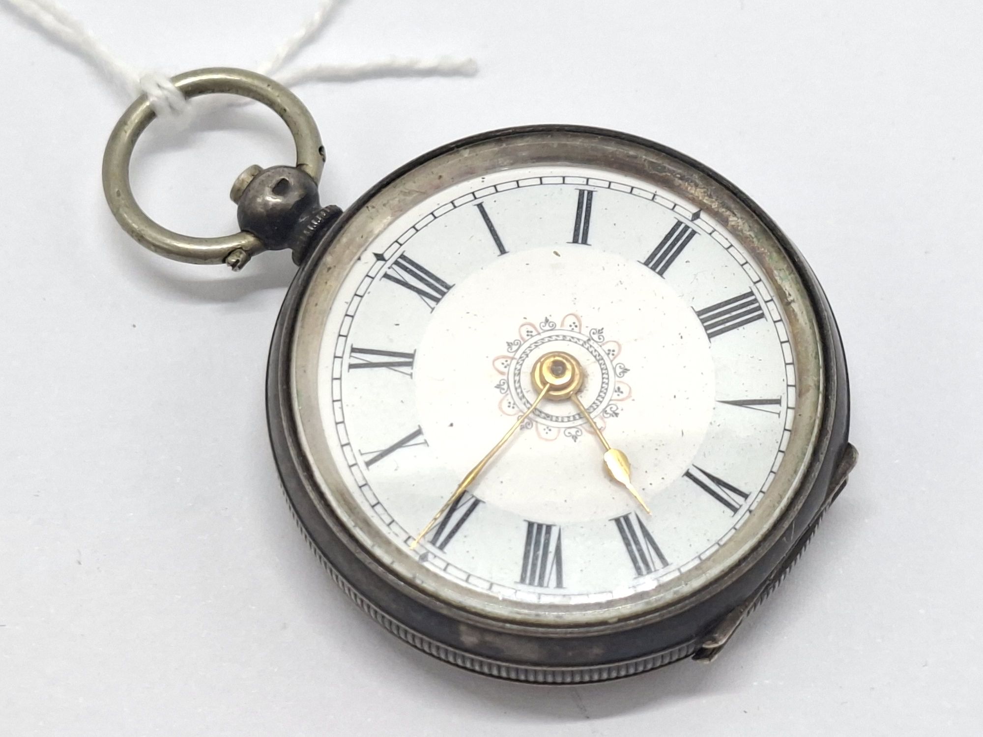 800 Silver Enamelled Pocket Watch
