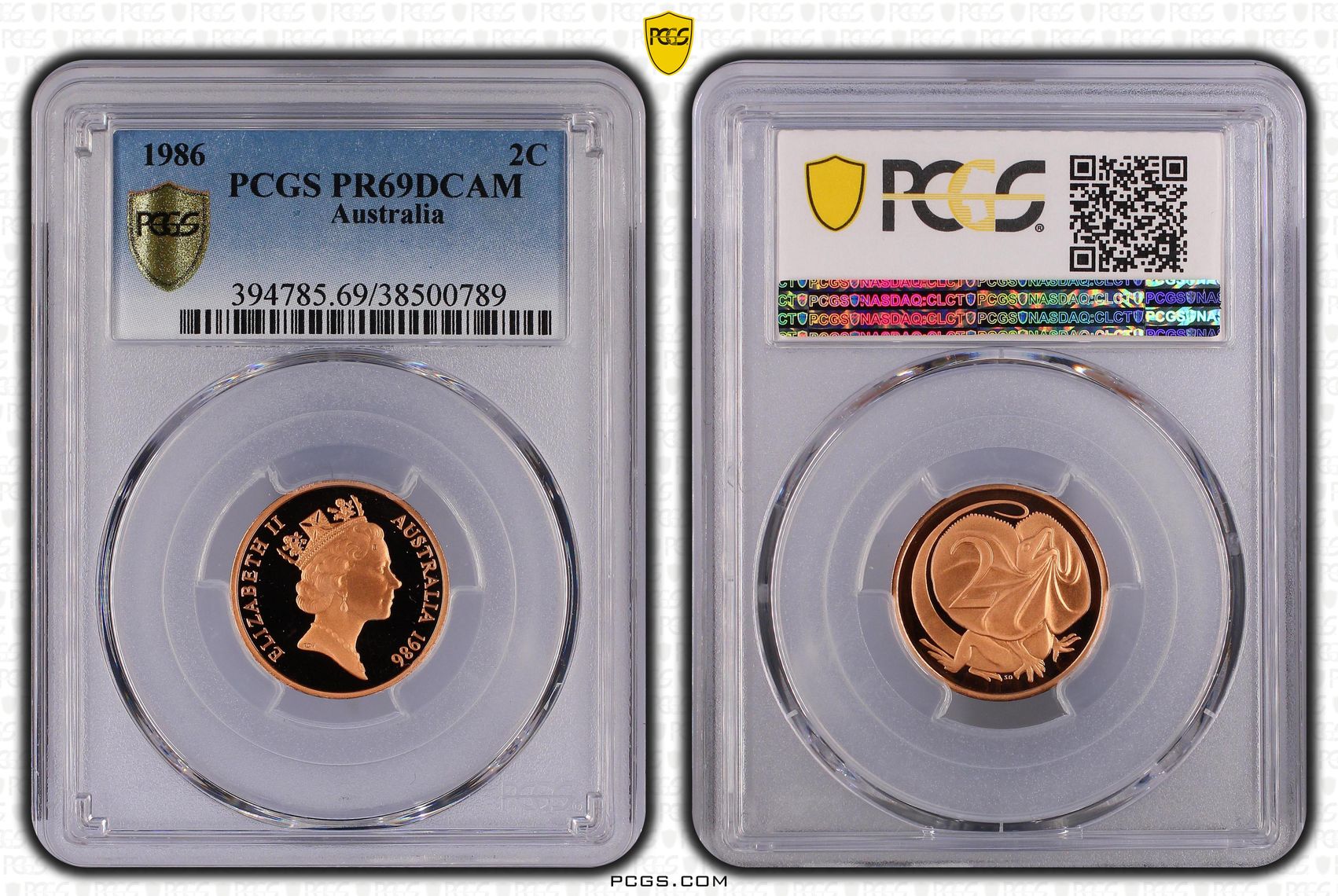 Elizabeth II, Two Cent, 1986, PCGS PR69DCAM