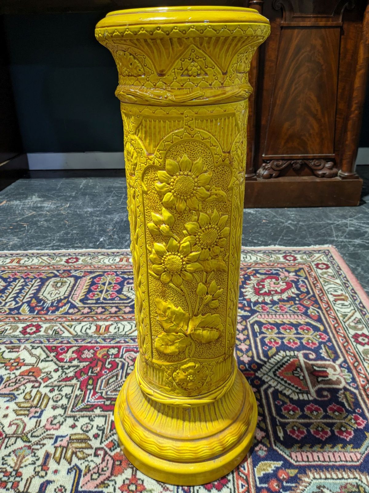 ENGLISH MAJOLICA PEDESTAL Small and Whitfield