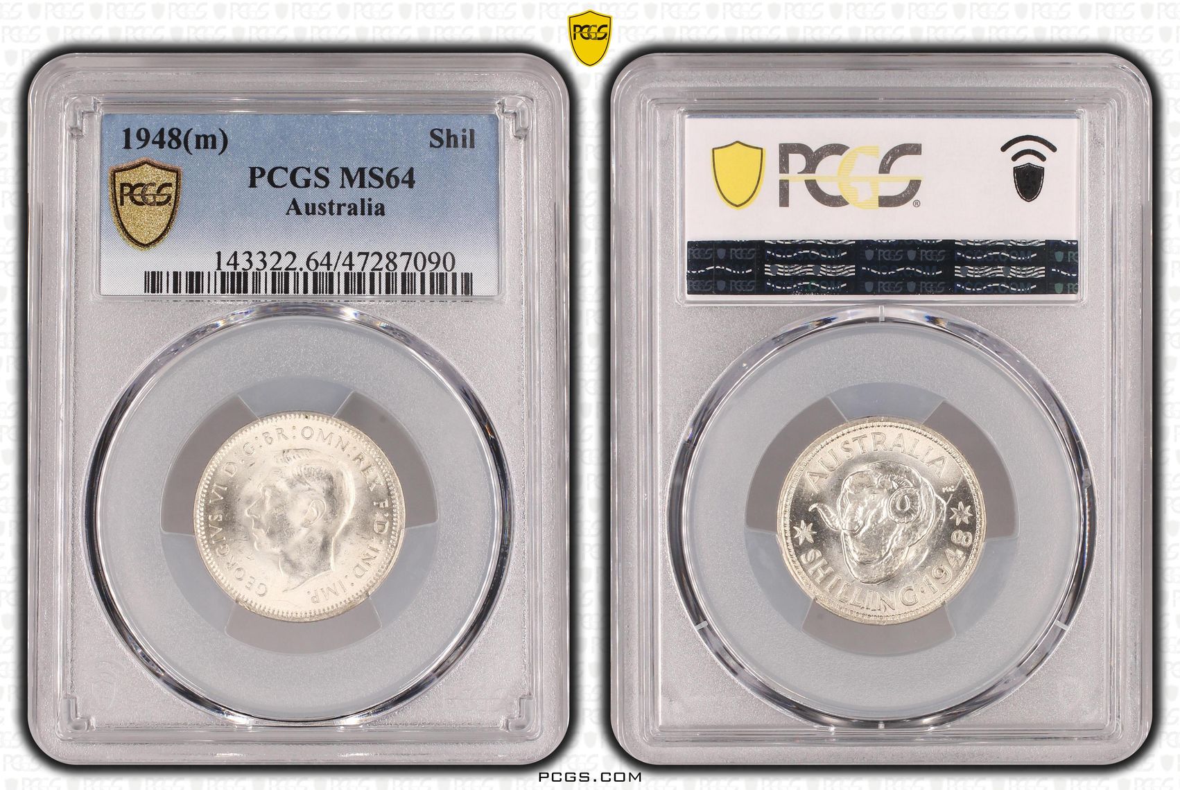George VI, Shilling, 1948(m), PCGS MS64