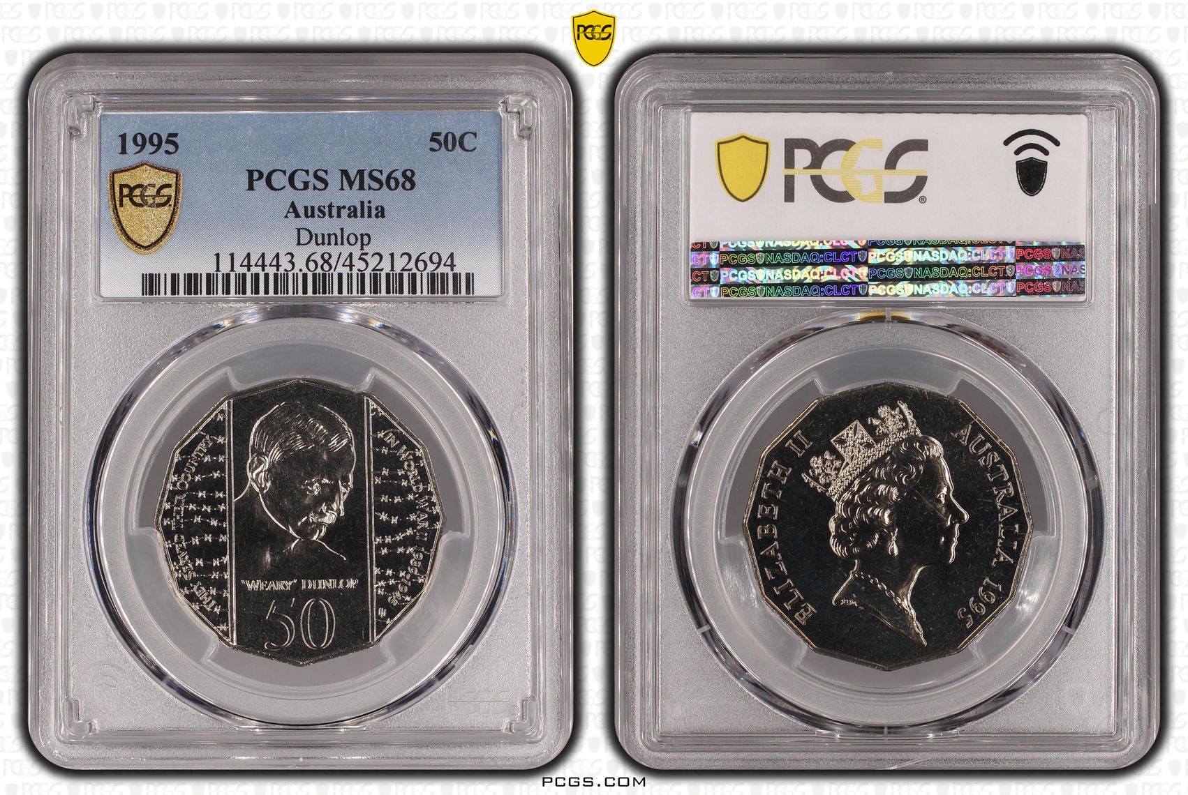 Elizabeth II, Dunlop, Fifty Cent, 1995, PCGS MS68
