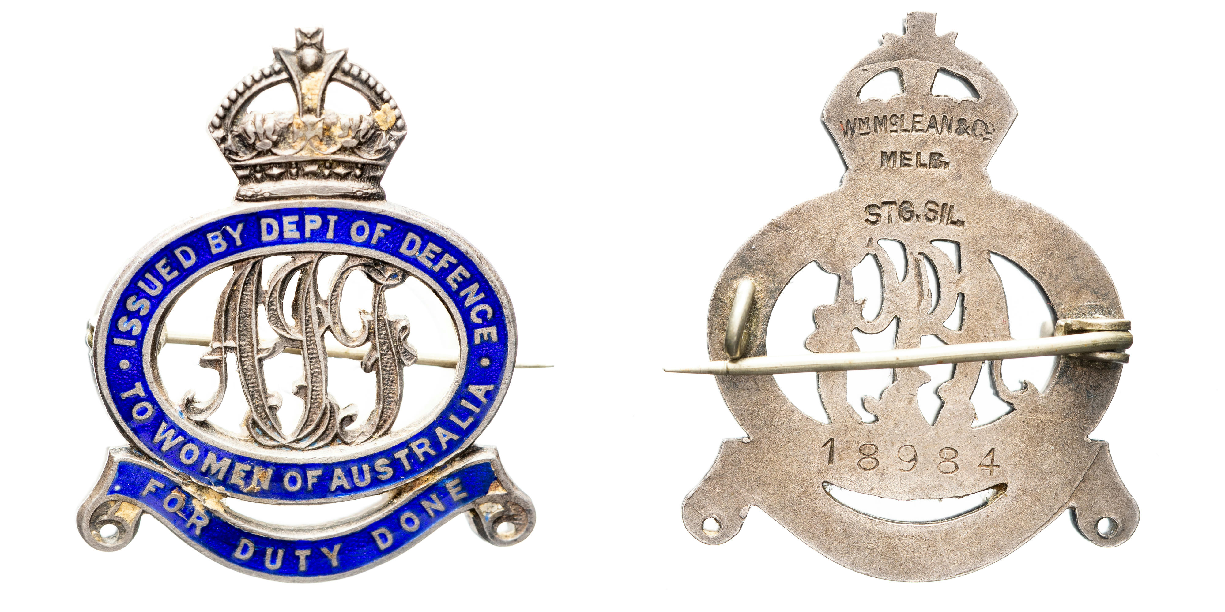 237 · To Women of Australia Brooch, 1914 - 1918,  VF