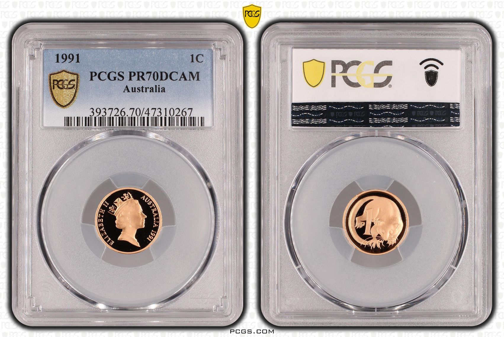 Elizabeth II, One Cent, 1991, PCGS PR70DCAM