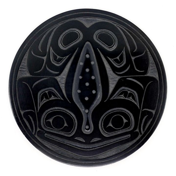 Denny Dixon ''Frog'' Argillite Disk Plaque 4''