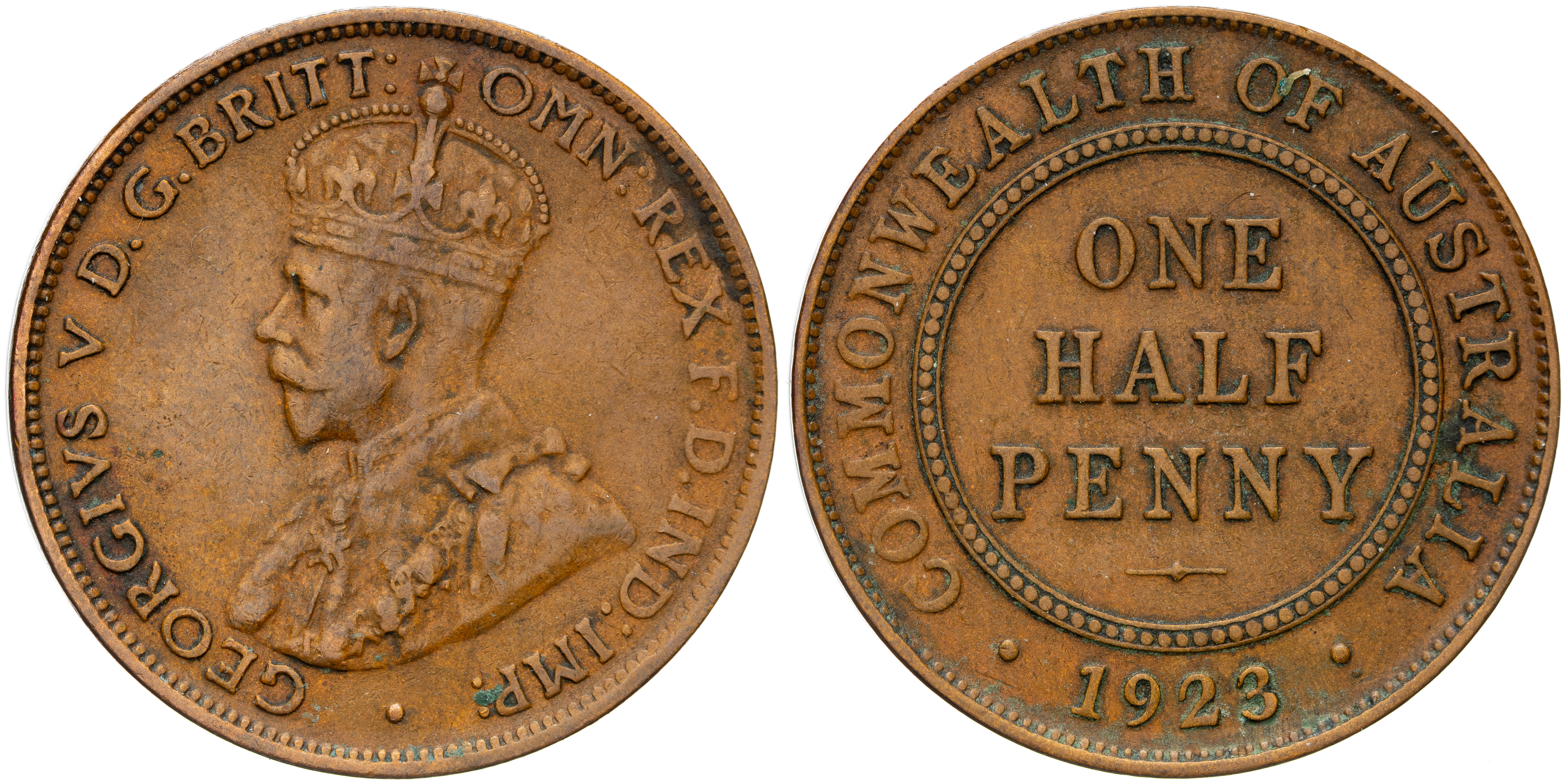 George V, Halfpenny, 1923, aVF
