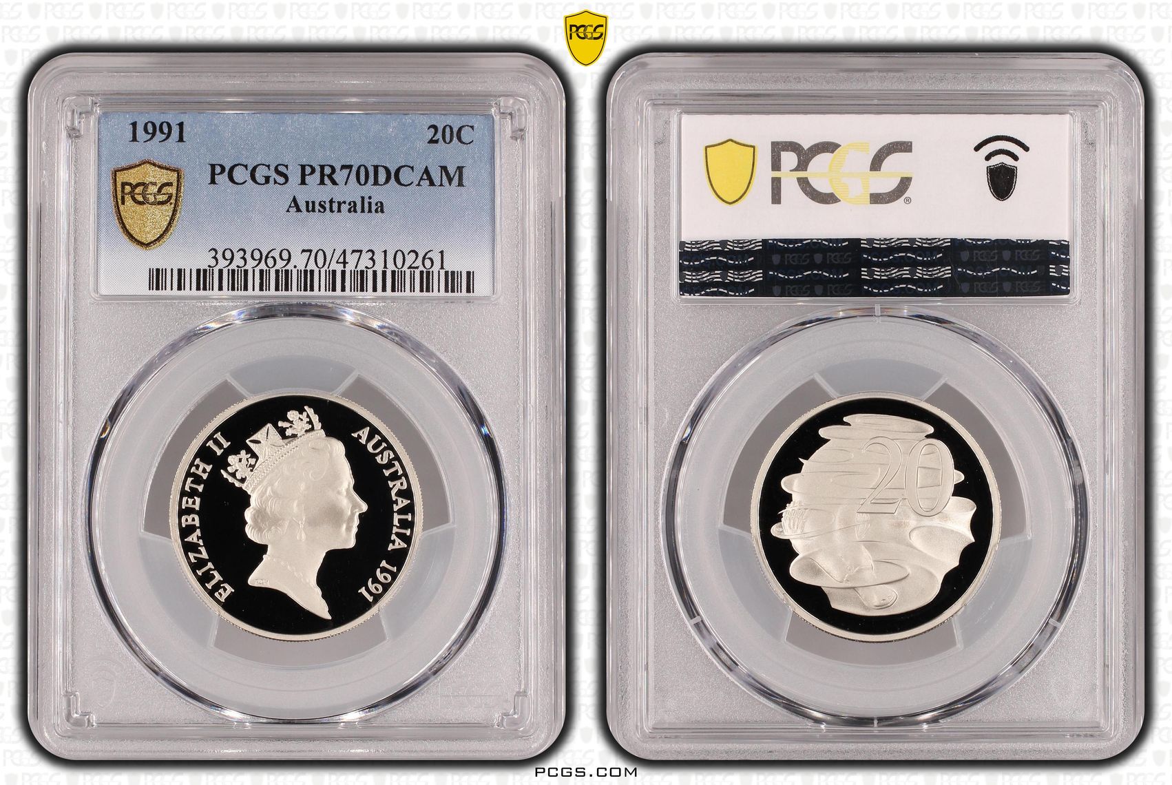Elizabeth II, Twenty Cent, 1991, PCGS PR70DCAM