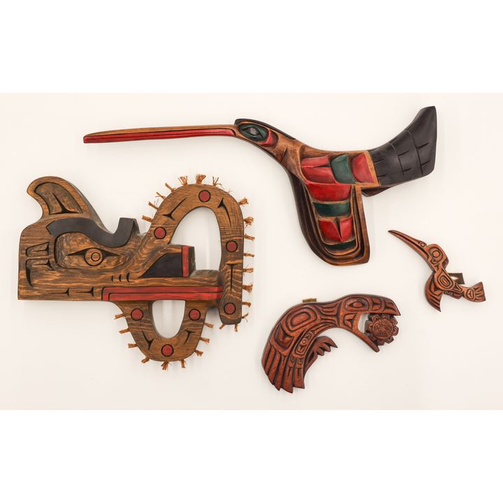 4pc Northwest Coast Cedar Animal Plaques
