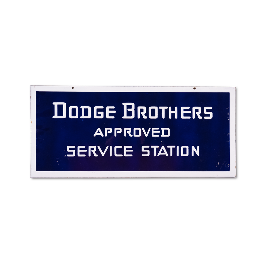 Circa 1920's Dodge Brothers Approved Service Station Double Sided Porcelain Sign TAC 8.9