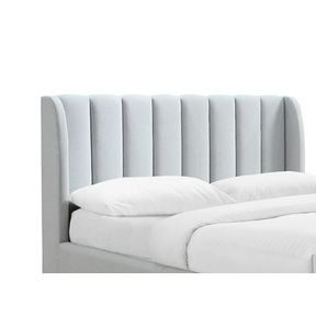 MaI Lifestyle Gongomela Panel Wingback Headboard Velvet Grey Three Quarter |