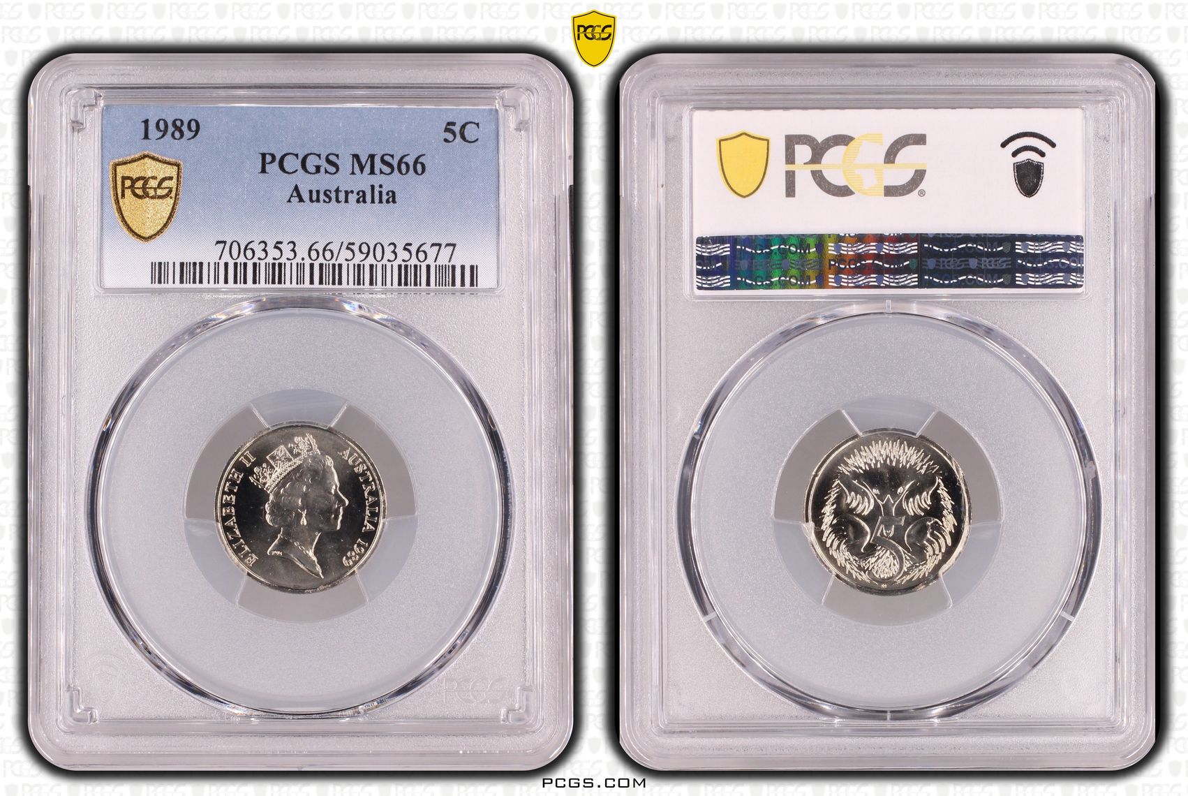 Five Cent, 1989, PCGS MS66