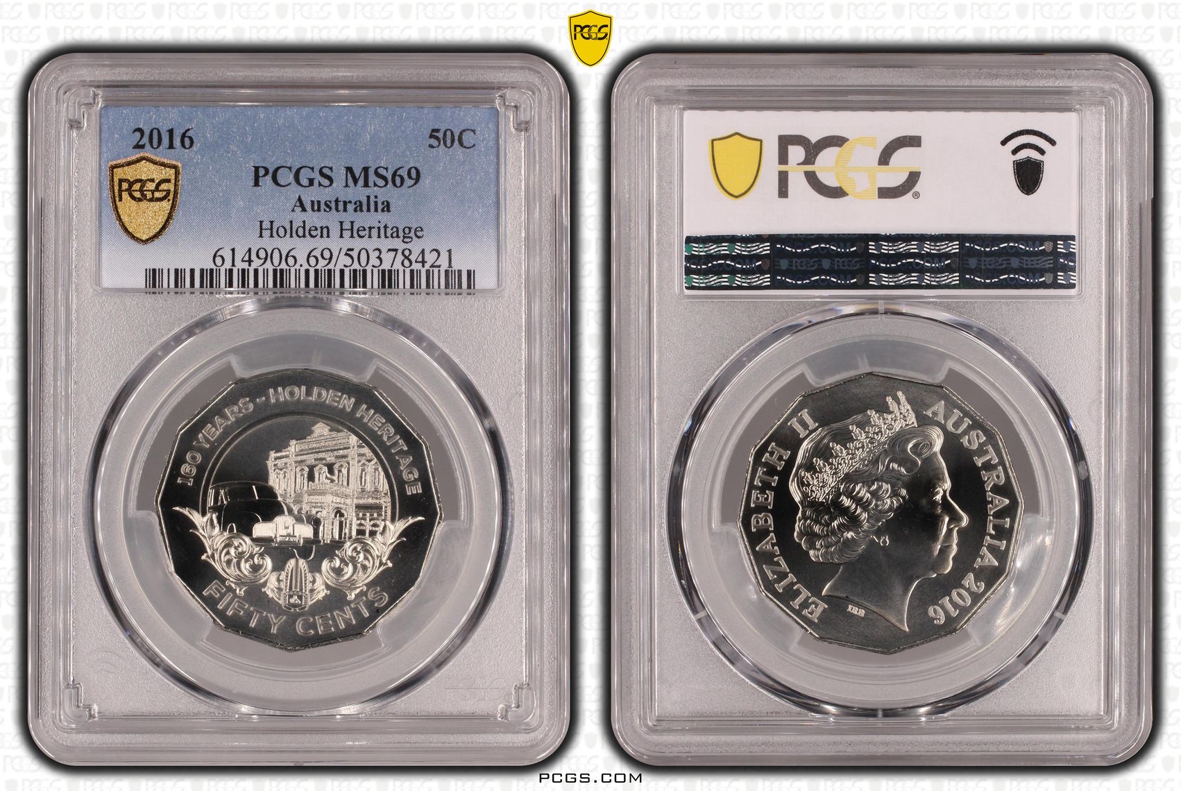125 · Holden Heritage , Fifty Cent, 2016, PCGS MS69