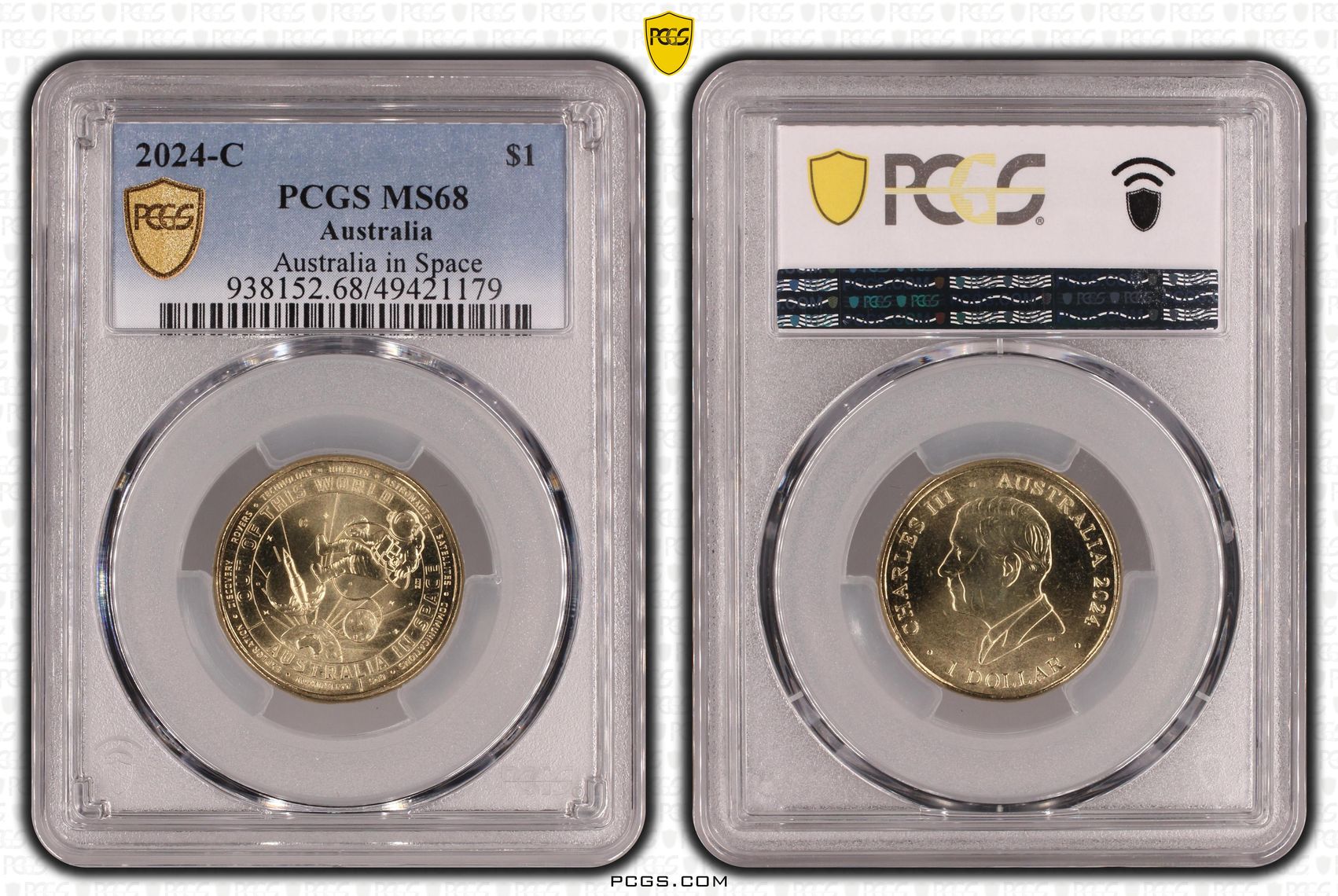 Elizabeth II, Australia in Space , One Dollar, 2024-C, PCGS MS68