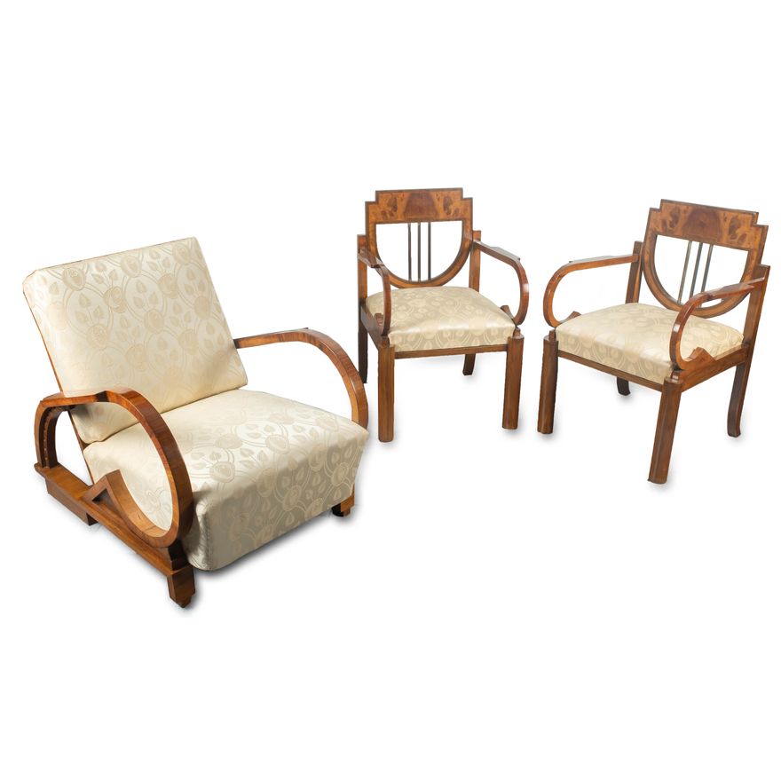 Komplet mebli w stylu Art Déco,
 lata 1925–35