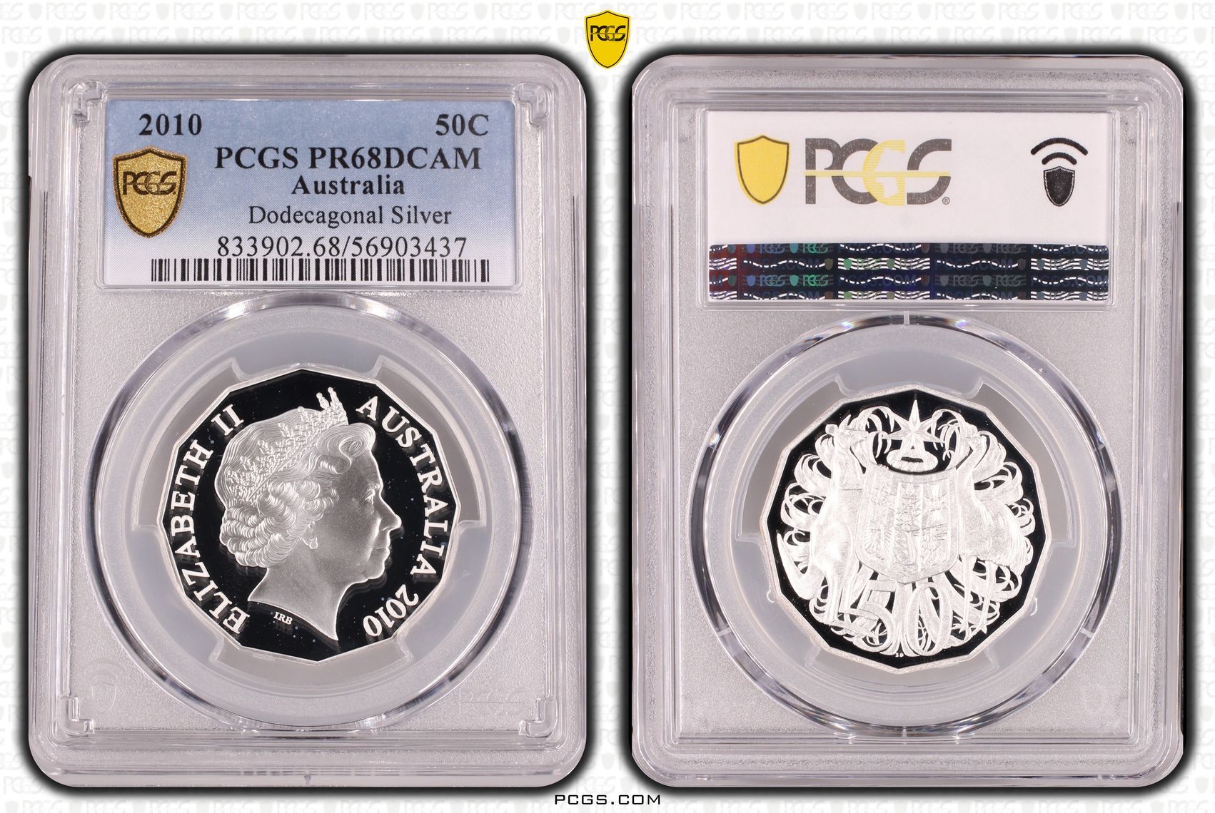 Dodecagonal Silver, Fifty Cent, 2010, PCGS PR68DCAM