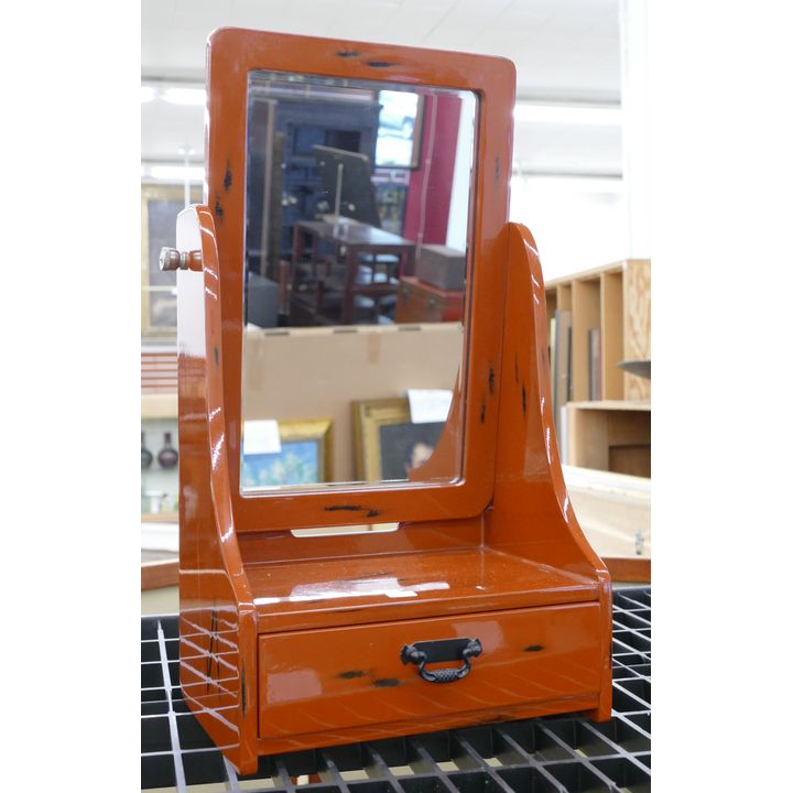 Showa Japanese Lacquer Dresser Mirror- 16x9''