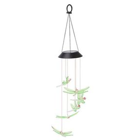 Outdoor LED Solar Powered Dragonfly Wind Chimes Light |