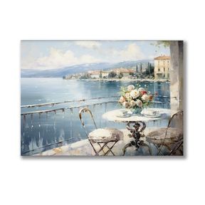 Canvas Wall Art: Lakeside Serenity Landscape Canvas Print White A1 594 X 841 mm 29 cm |