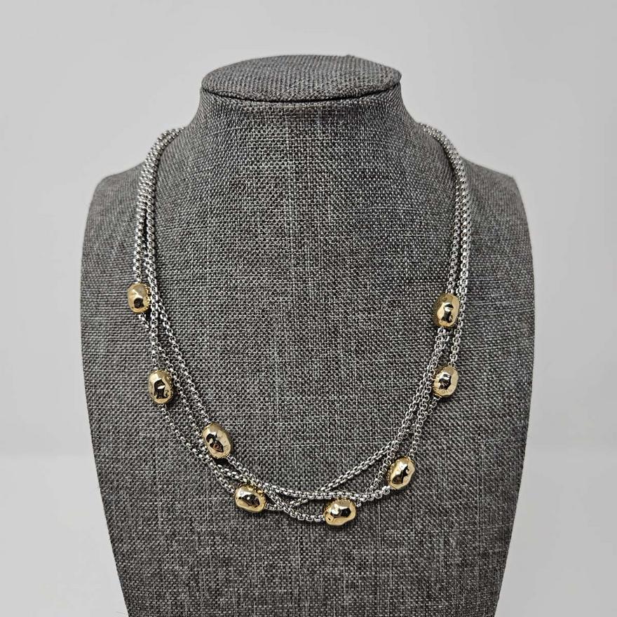 Silver Gold Tone Multi-Strain Necklace | Armstrong Family Estate Services