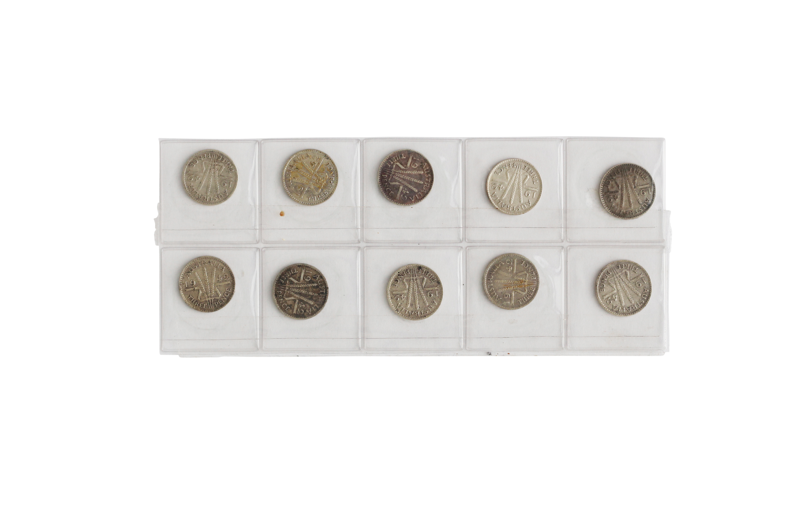 Group, George VI, Threepence, 1942, VG-VF