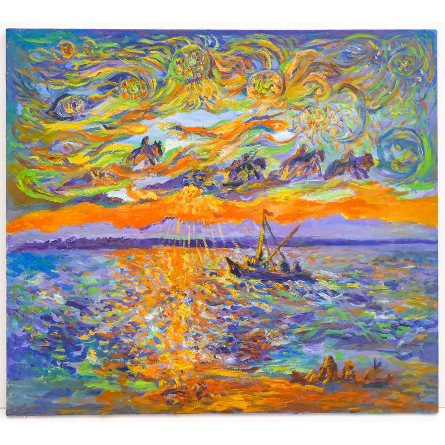 Joe Reno ''Watchful Sunset'' Signed Oil on Canvas 34''x38''