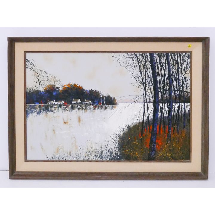 Candelas 'River Banks' Oil on Canvas Framed- 30x42''