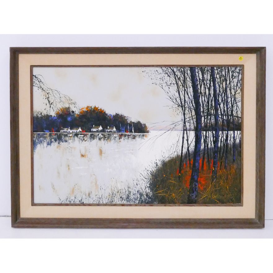 Candelas 'River Banks' Oil on Canvas Framed- 30x42''