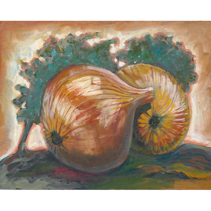 Neil Meitzler ''Onions'' Oil on Panel 8''x10''