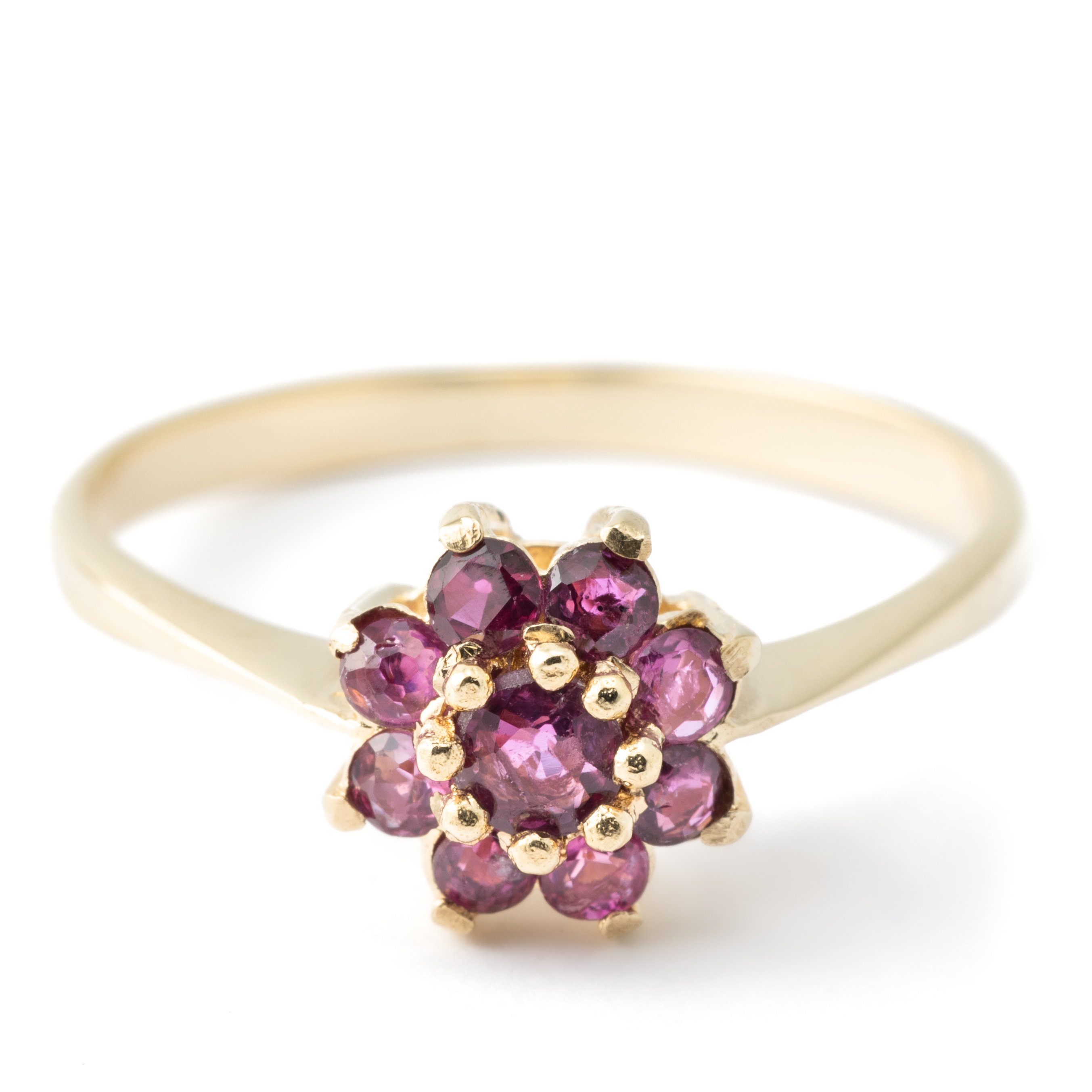 12 · Ruby Cluster 9ct Gold Ring