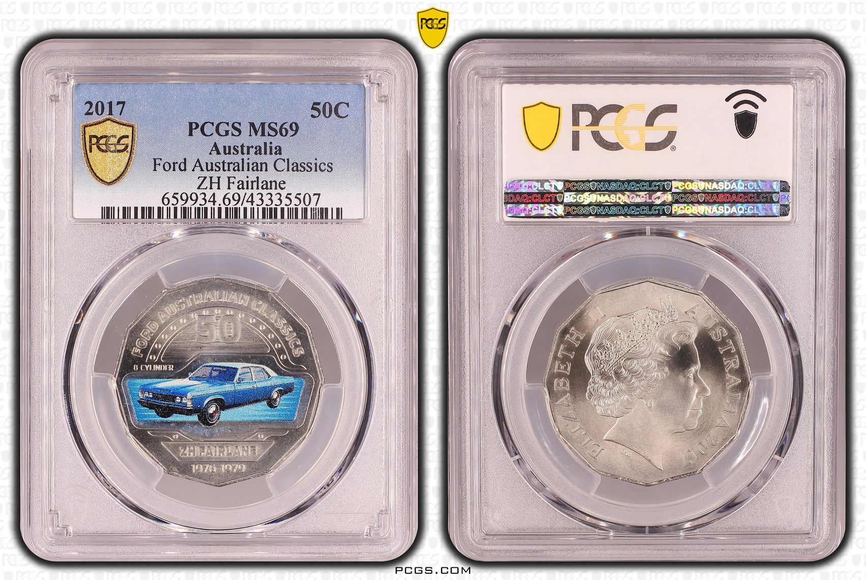 Ford Australian Classics - ZH Fairlane, Fifty Cent, 2017, PCGS MS69