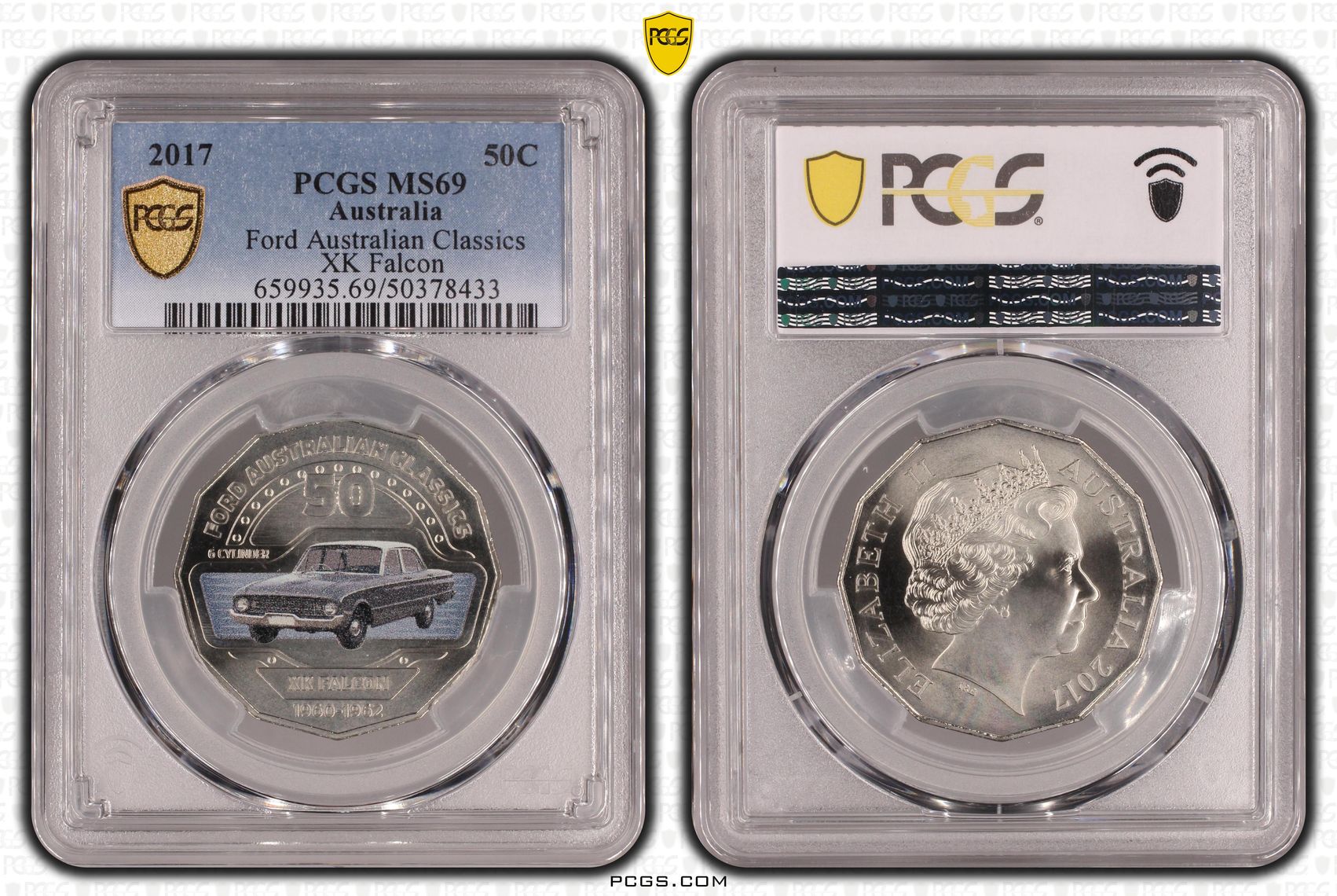 Ford Australian Classics - XK Falcon, Fifty Cent, 2017, PCGS MS69
