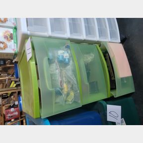 Plastic Storage Container with Misc Rocks and Crystals